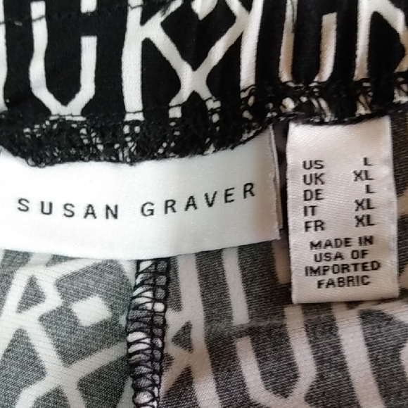 Susan Graver Geometric Print Wide Leg Stretch Palooza Pants Women's Size XL - Picture 5 of 10